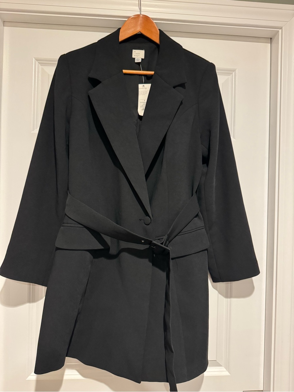 A New Day- Womens Black Belted Blazer dress NWT